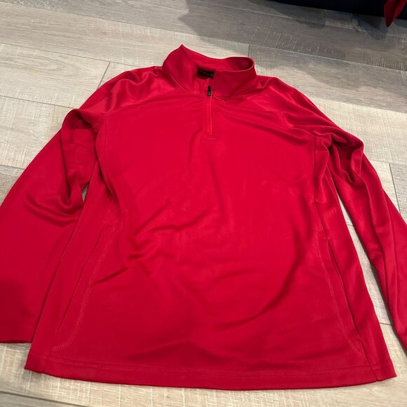 DEVON & JONES WOMENS RED MEDIUM 3/4 ZIP PULLOVER SHIRT NEW - Picture 2 of 7